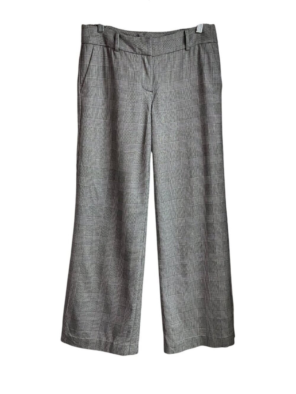 Talbots Signature Women 4 Plaid Wide Leg Dress Pants Wool Blend Preppy Old Money